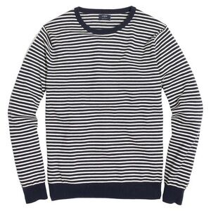 J. Crew Factory Harbor Cotton Stripe Crew Neck Pull-Over Sweater